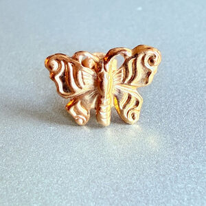 14K Yellow Gold Single Butterfly Double or Third Lobe Piercing Stud Earring